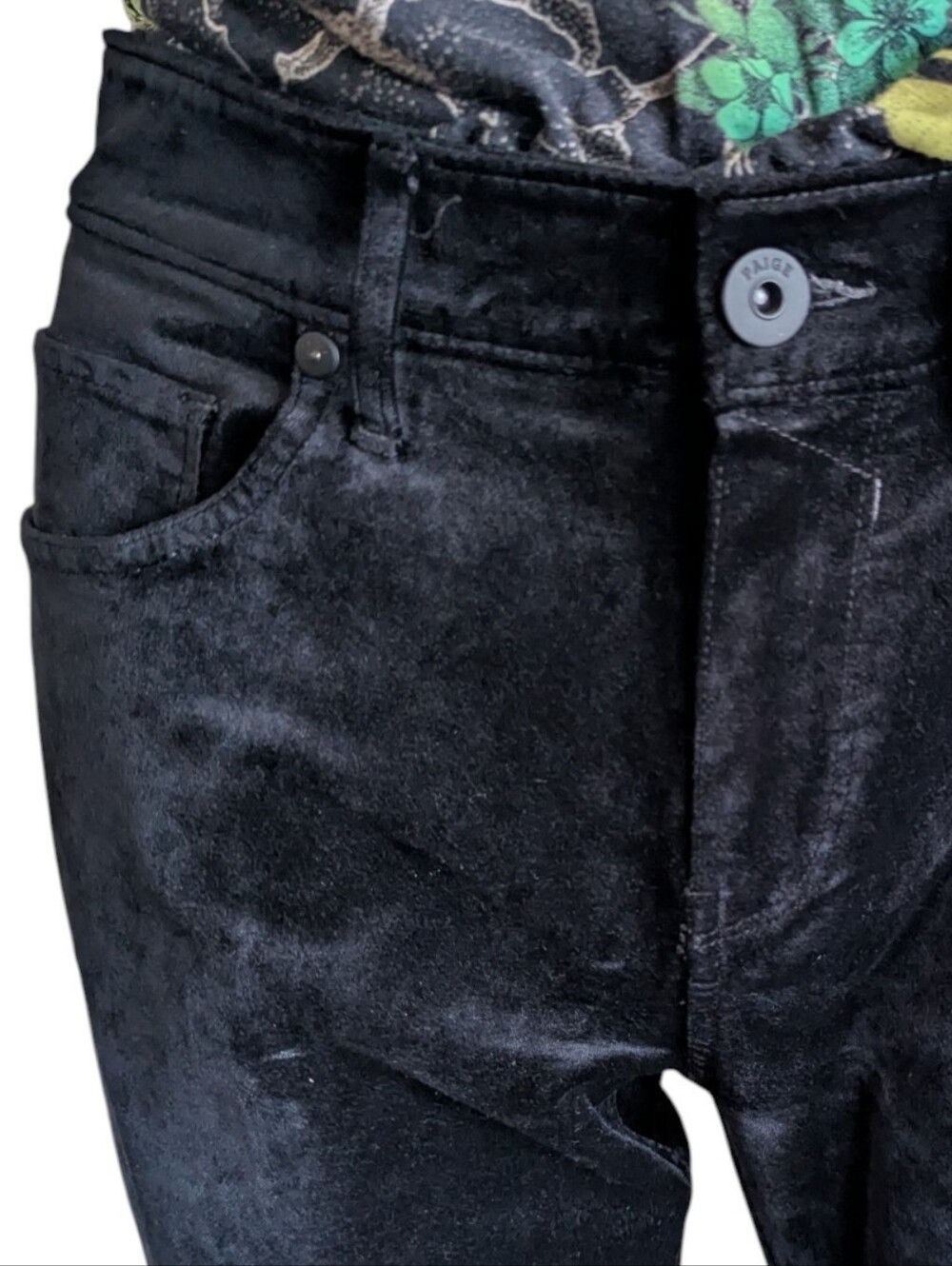 PAIGE black velvet skinny jeans, which typically combine the premium structure - Picture 9 of 11